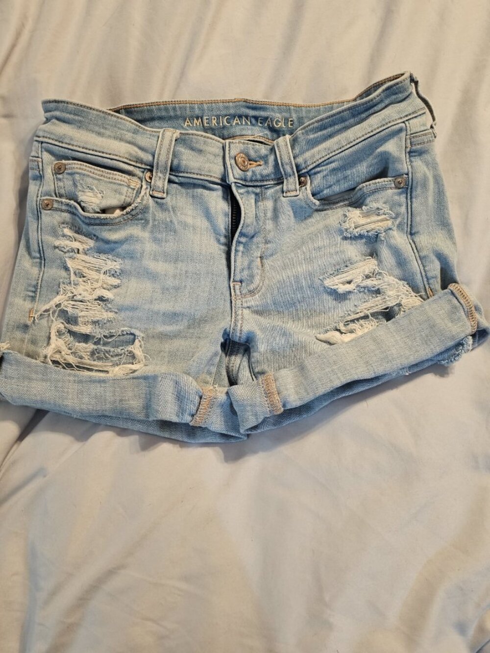 American Eagle Next Level Stretch Distressed Denim Shorts - Women's Size 4
